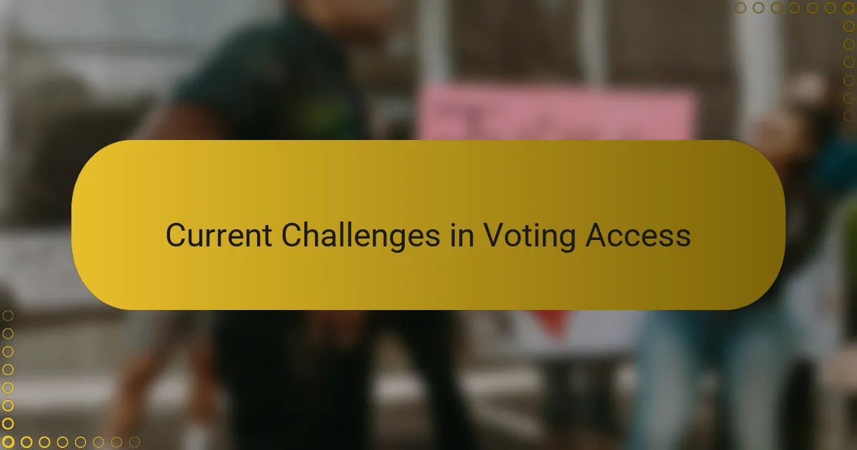 Current Challenges in Voting Access