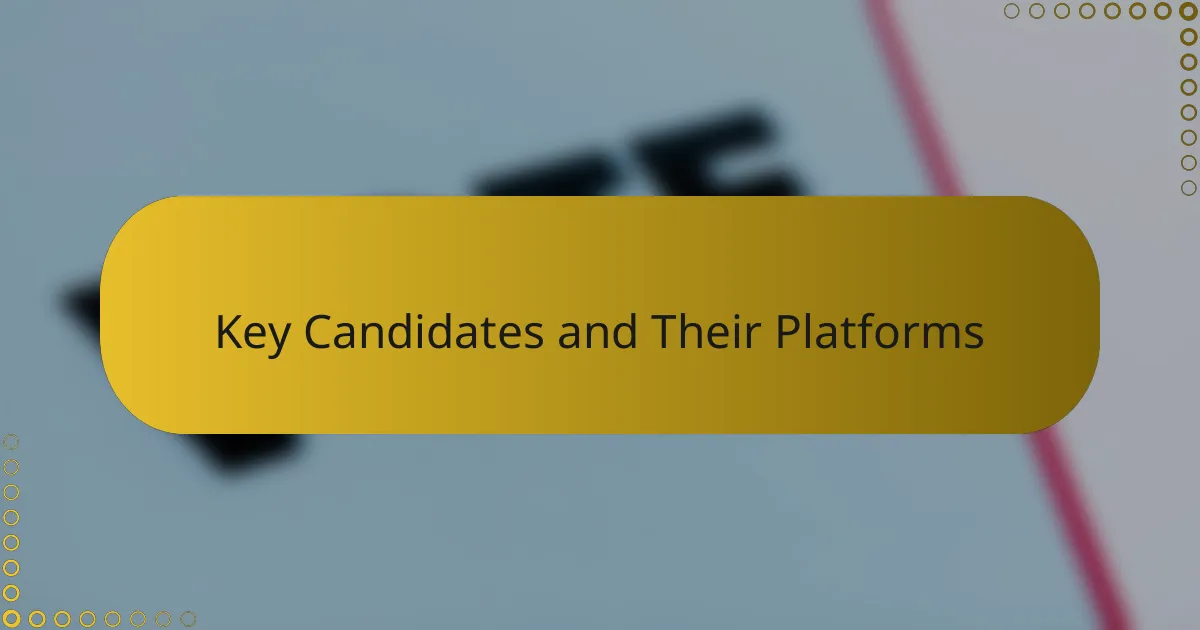Key Candidates and Their Platforms