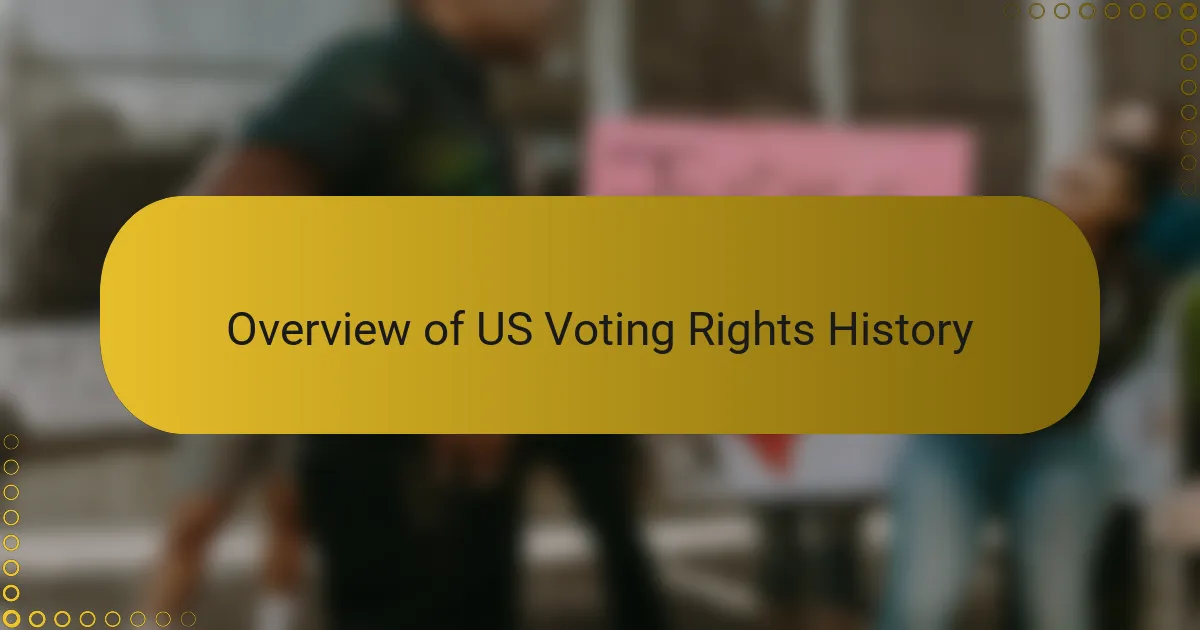 Overview of US Voting Rights History
