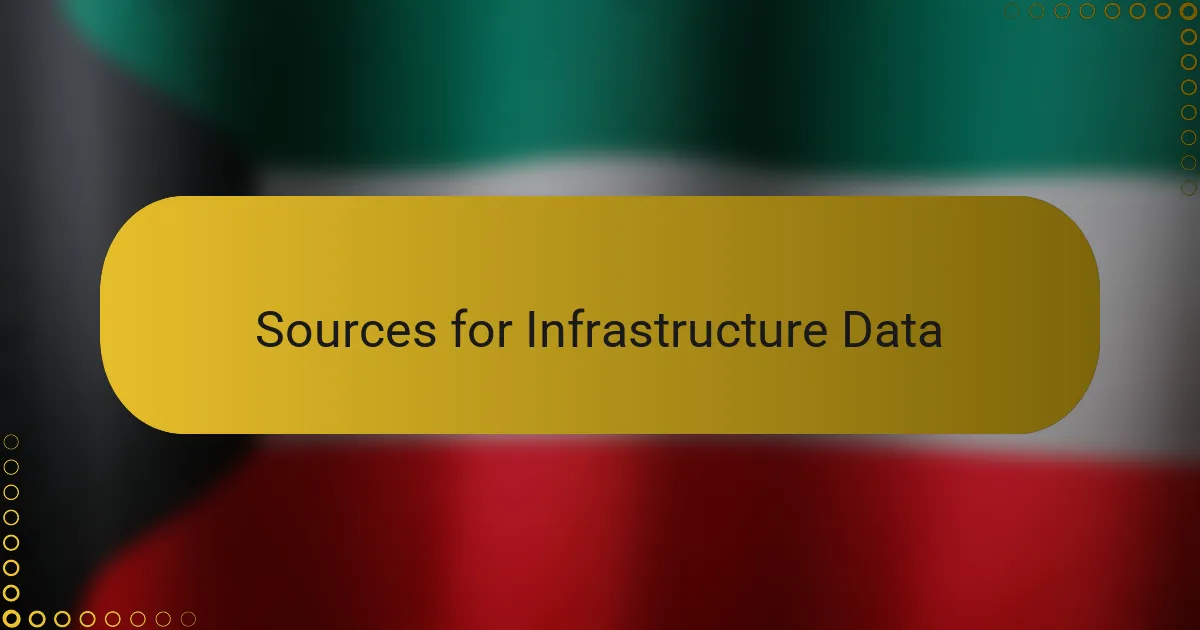 Sources for Infrastructure Data