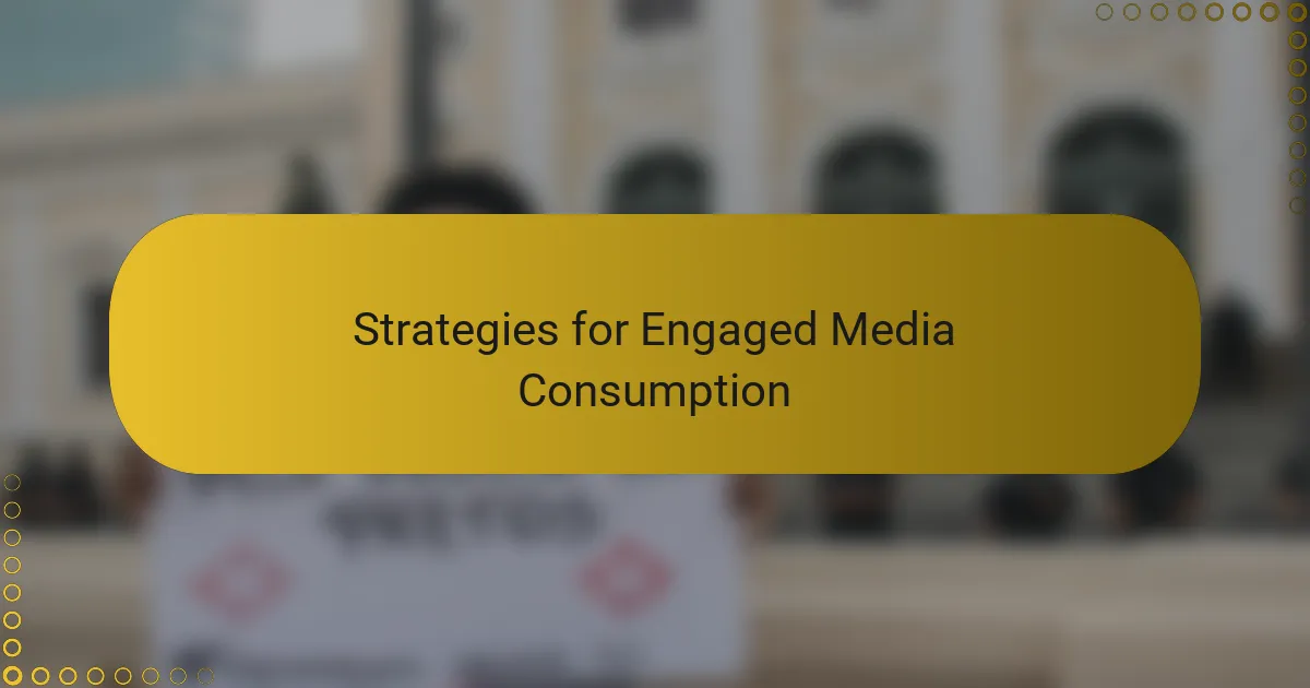 Strategies for Engaged Media Consumption